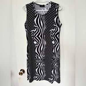✨Marise Monochrome Abstract Dress - Size Small